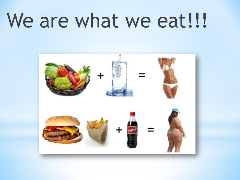 We are what we eat!!!